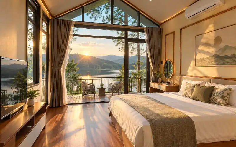Không gian Bungalow nhìn ra thiên nhiên Hồ Hao Hao