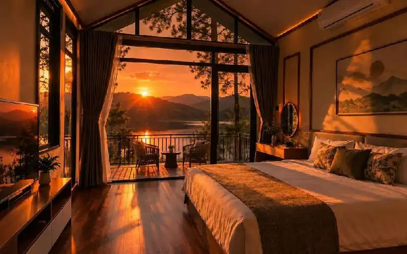 Bungalow Hồ Hao Hao với view thiên nhiên